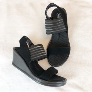 SKETCHERS Rumblers Sci Fi Memory Foam Wedge Sandal